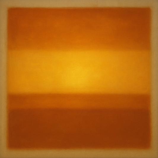 Warm Amber & Raw Sienna Sunset Meditation No. 28 Oil Painting 100% Hand Painted Oil on Belgian Linen Canvas, Original Fine Art Wall Decor