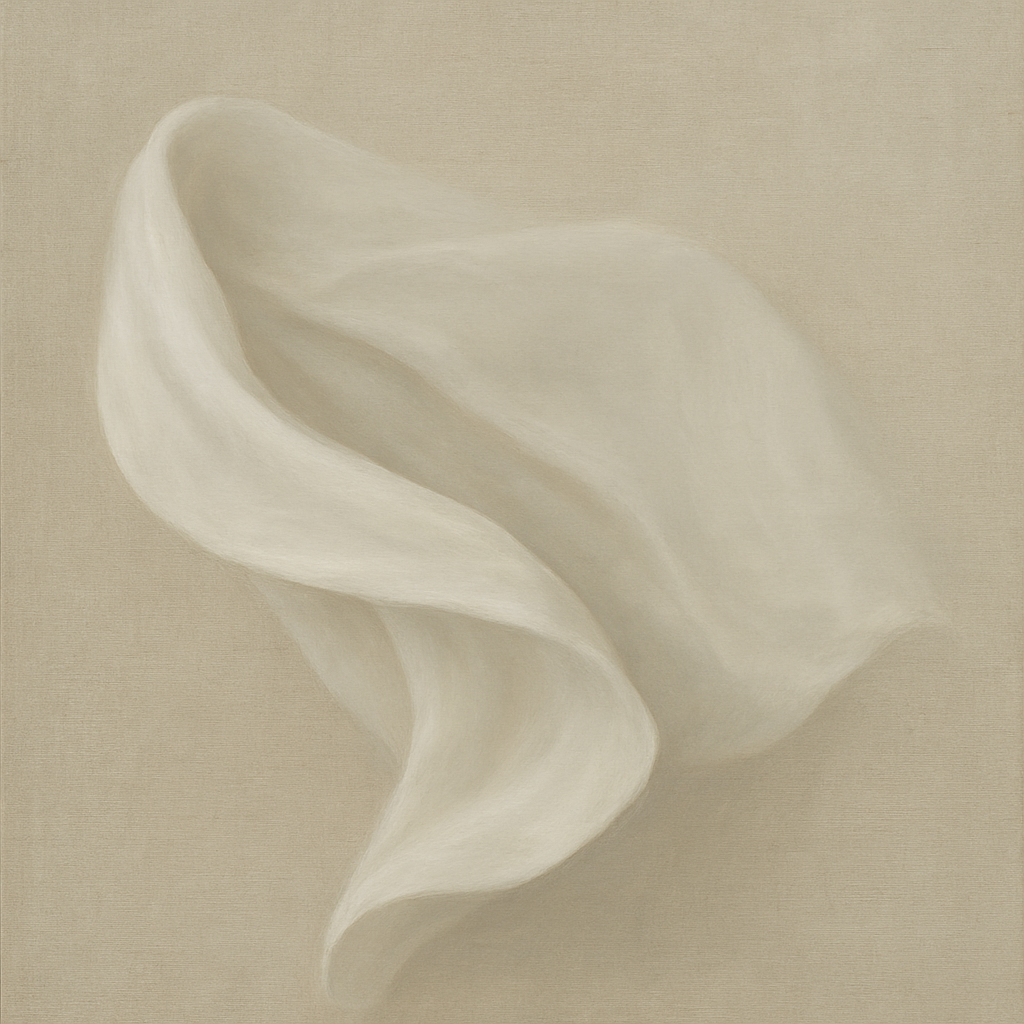 Alabaster Linen Texture Fold No. 4 - Modern Fine Art Oil Painting - View 1