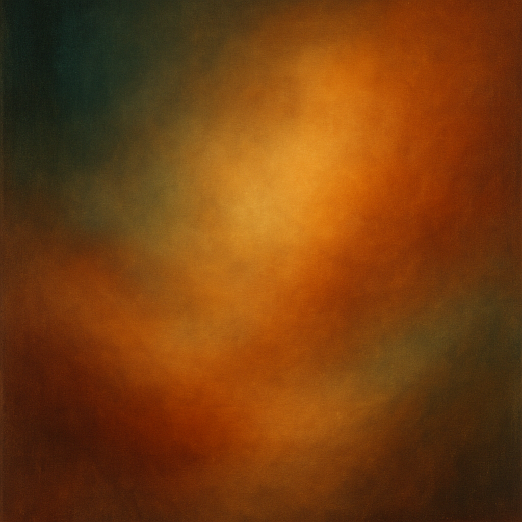 Deep Topaz & Spiced Terracotta Glow No. 16 Oil Painting 100% Hand Painted Oil on Belgian Linen Canvas, Original Fine Art Wall Decor