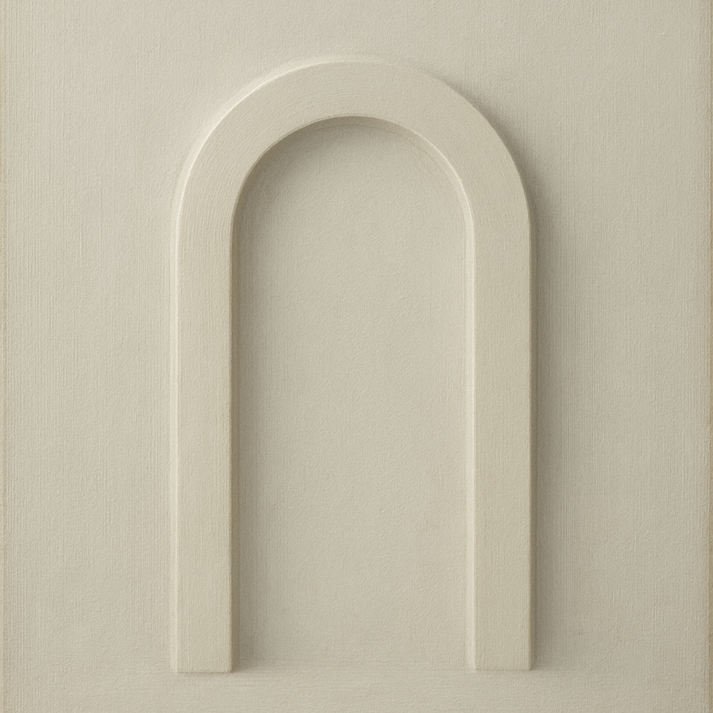 Textured Monolithic Plaster Arch No. 9 - Modern Fine Art Oil Painting - View 1