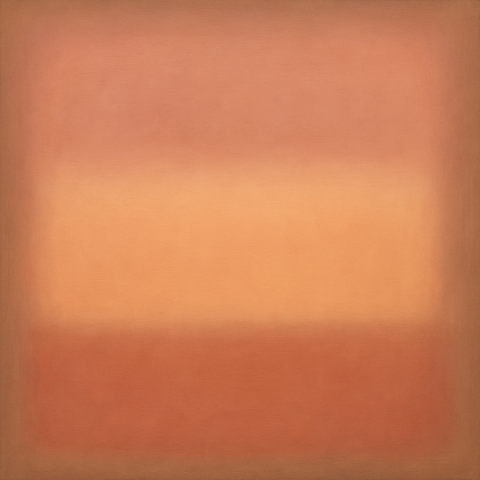 Blush Rose & Dusky Terracotta Ambient Glow No. 17 Oil Painting 100% Hand Painted Oil on Belgian Linen Canvas, Original Fine Art Wall Decor