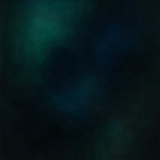 Emerald & Midnight Sapphire Sfumato Immersion No. 13 Oil Painting 100% Hand Painted Oil on Belgian Linen Canvas, Original Fine Art Wall Decor