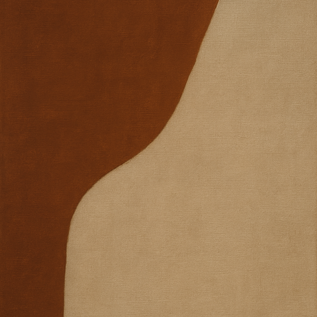 Burnt Umber & Greige Duet No. 7 - Modern Fine Art Oil Painting - View 1