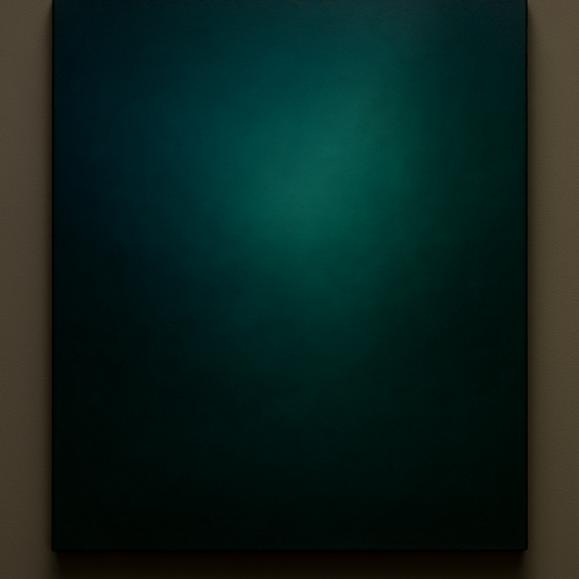 Midnight Teal & Deep Malachite Gradient No. 7 Oil Painting 100% Hand Painted Oil on Belgian Linen Canvas, Original Fine Art Wall Decor