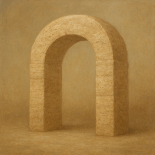 Travertine Stone Arch & Earth Tones No. 9 Oil Painting 100% Hand Painted Oil on Belgian Linen Canvas, Original Fine Art Wall Decor