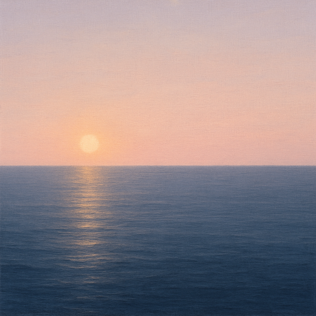 Mediterranean Dawn Horizon No. 6 - Modern Fine Art Oil Painting - View 1