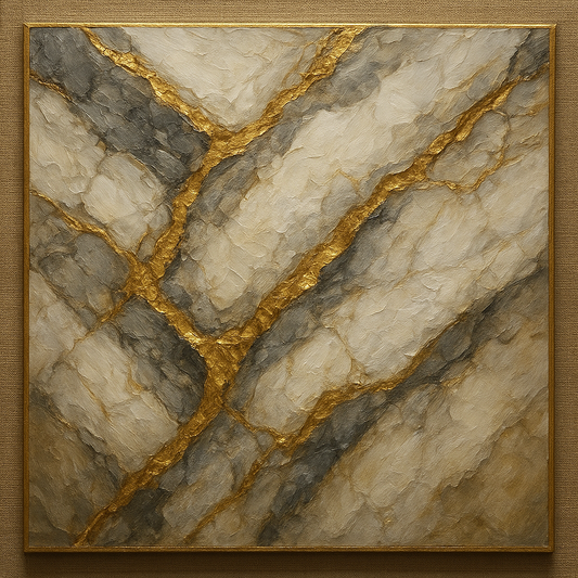 Imperial Marble with Gold Veining Luxury Oil Painting - View 1