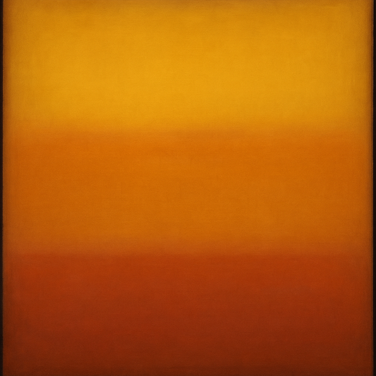 Luminous Ochre & Terracotta Horizon Color Field No. 3 Oil Painting 100% Hand Painted Oil on Belgian Linen Canvas, Original Fine Art Wall Decor