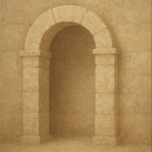 Travertine Stone Arch & Earth Tones No. 20 Oil Painting 100% Hand Painted Oil on Belgian Linen Canvas, Original Fine Art Wall Decor