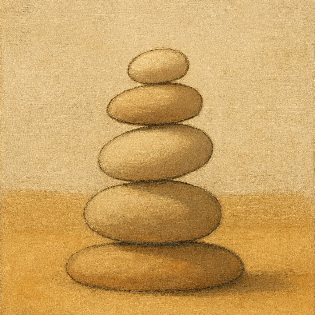 Organic Pebble Contours No. 3 - Modern Fine Art Oil Painting - View 1