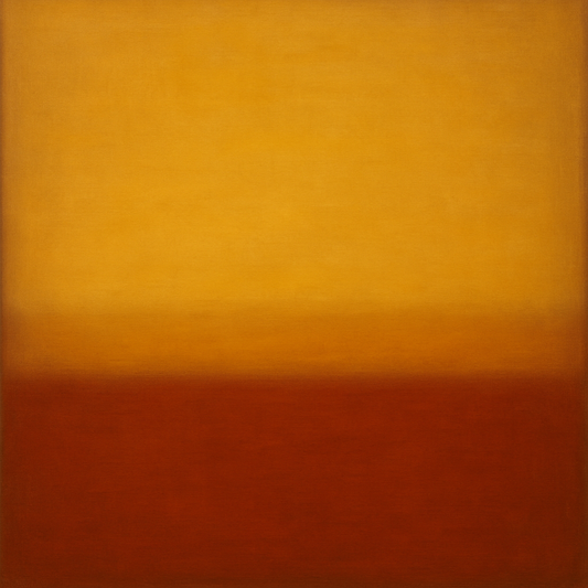 Luminous Ochre & Terracotta Horizon Color Field No. 2 Oil Painting - View 1