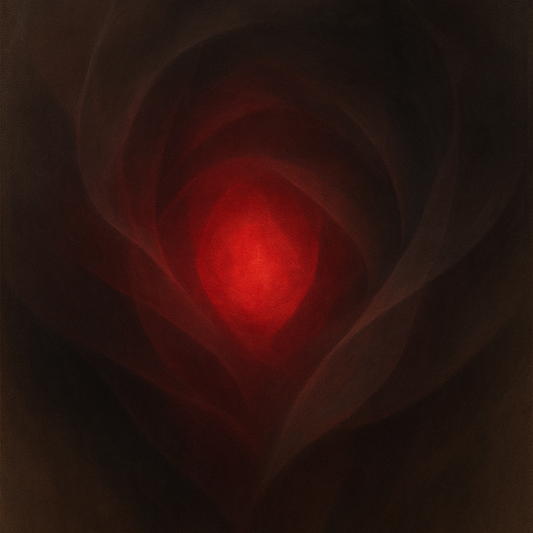 Smoky Ruby & Warm Obsidian Veils No. 5 Oil Painting - View 1