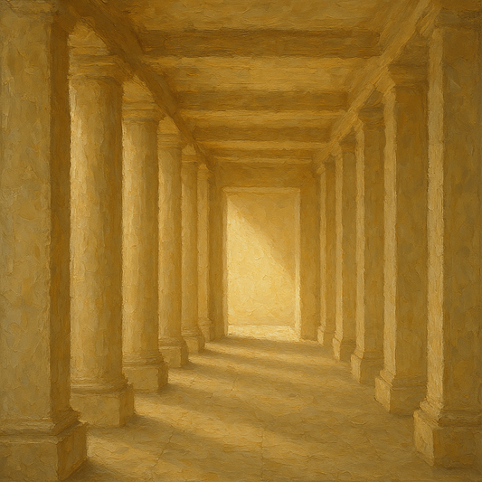 Minimalist Colonnade Light Passage No. 3 Oil Painting - 100% Hand-Painted Master Oil Painting