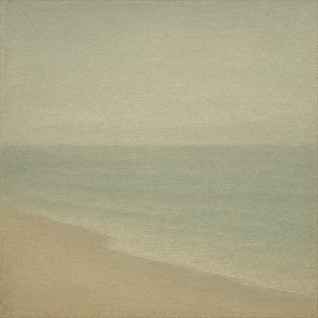 Monochrome Ocean Silence No. 5 - Modern Fine Art Oil Painting - View 1