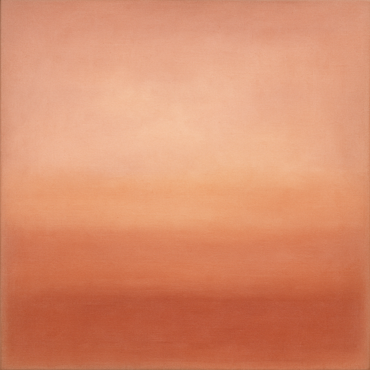 Blush Rose & Dusky Terracotta Ambient Glow No. 19 Oil Painting 100% Hand Painted Oil on Belgian Linen Canvas, Original Fine Art Wall Decor