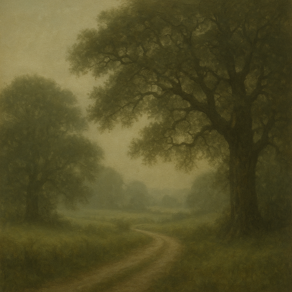Misty English Countryside Lane No. 4 Oil Painting - View 1