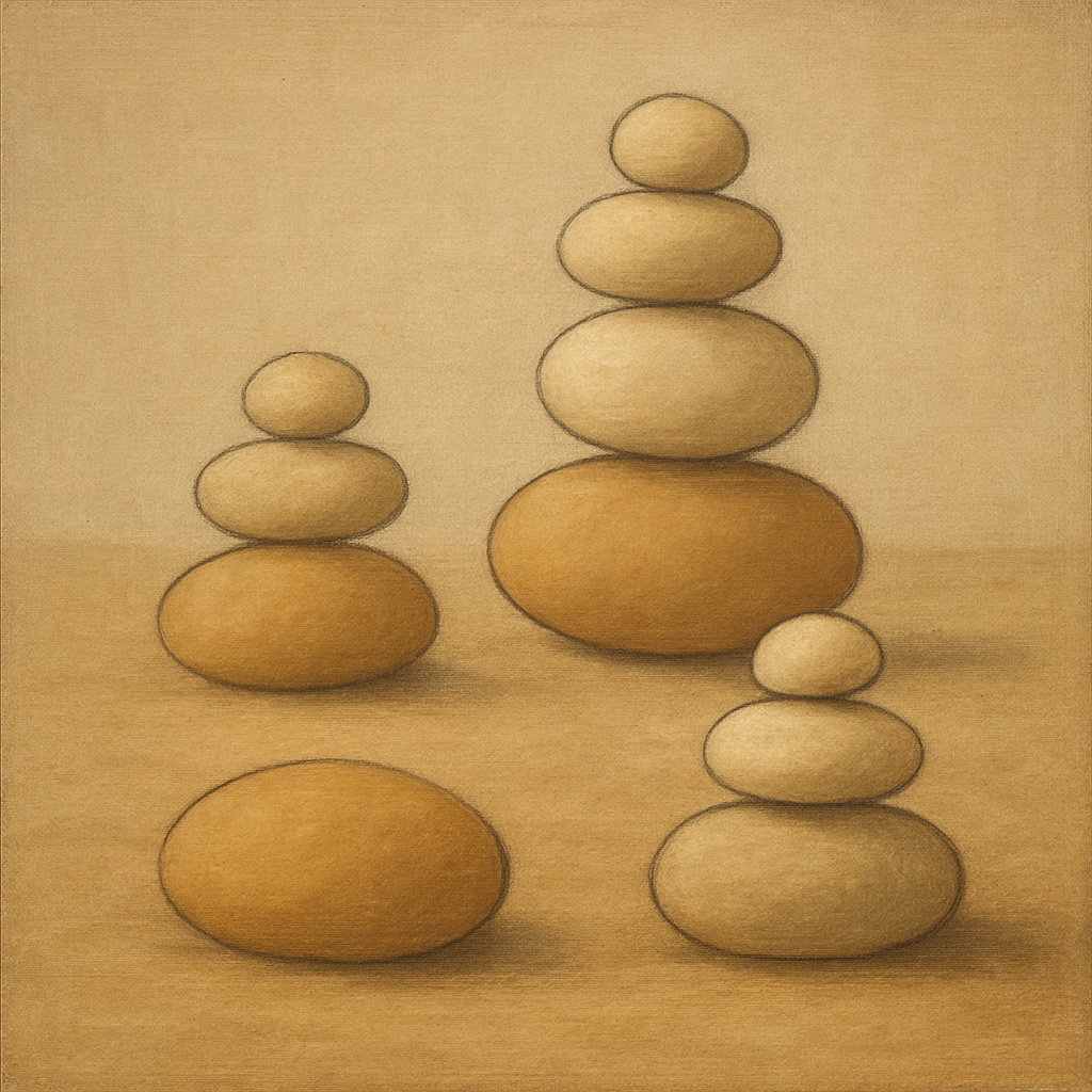 Organic Pebble Contours No. 3 - Modern Fine Art Oil Painting - View 1