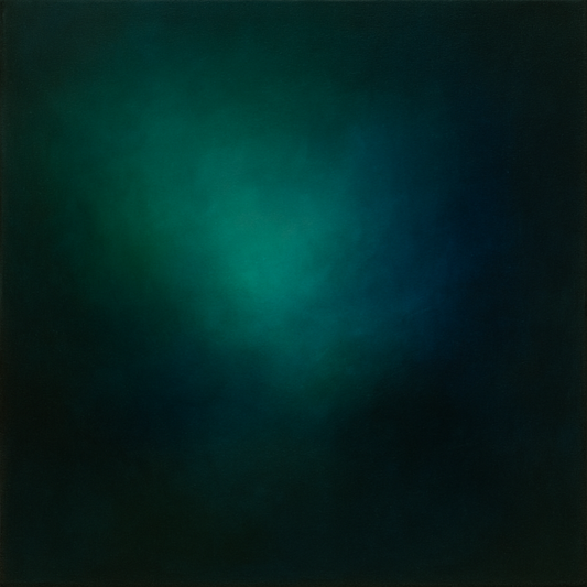 Emerald & Midnight Sapphire Sfumato Immersion No. 10 Oil Painting 100% Hand Painted Oil on Belgian Linen Canvas, Original Fine Art Wall Decor