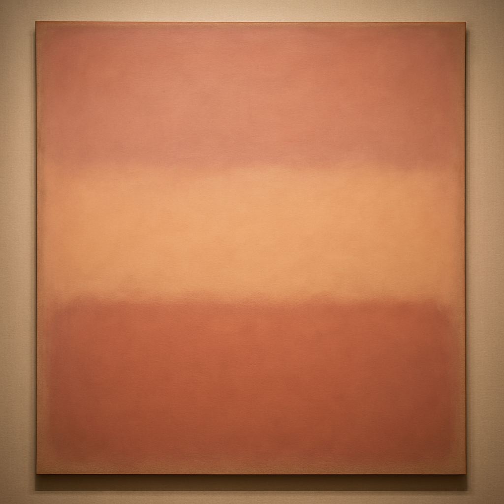 Blush Rose & Dusky Terracotta Ambient Glow No. 12 Oil Painting 100% Hand Painted Oil on Belgian Linen Canvas, Original Fine Art Wall Decor