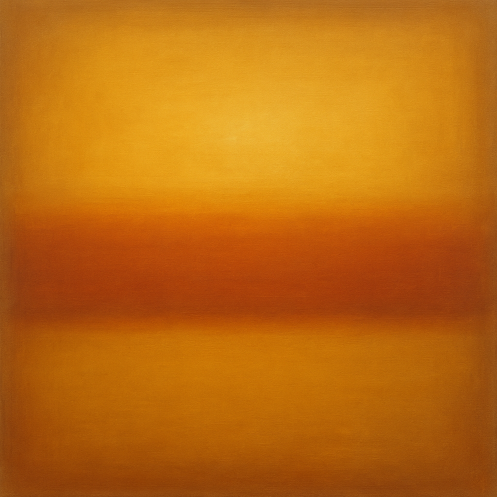 Warm Amber & Raw Sienna Sunset Meditation No. 21 Oil Painting - View 1