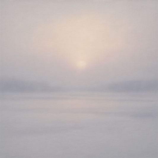 Winter Dawn Frost & Pale Silver Light No. 4 Oil Painting 100% Hand Painted Oil on Belgian Linen Canvas, Original Fine Art Wall Decor