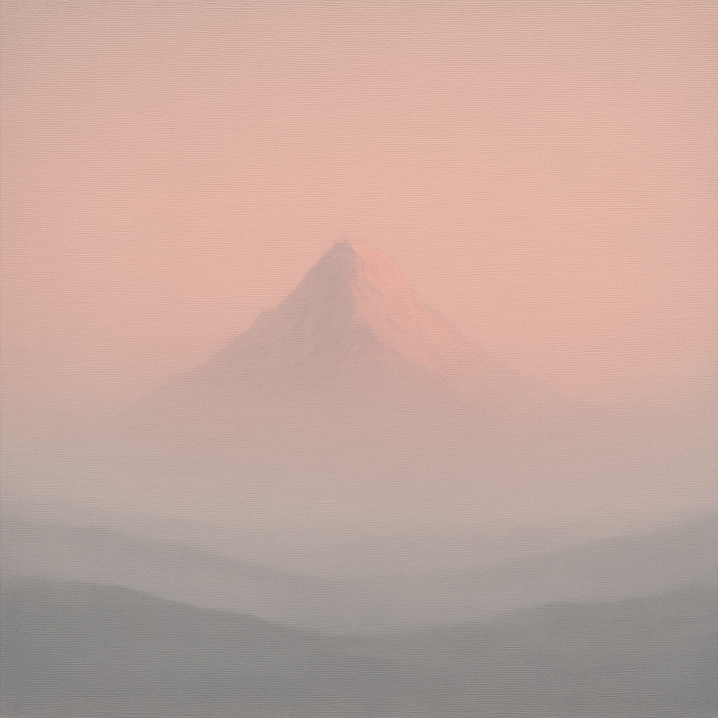 Pale Alpenglow over Distant Glacial Peak No. 18 Oil Painting - View 1