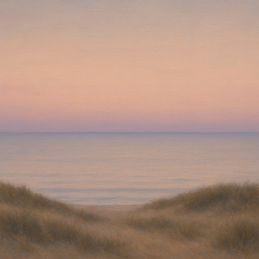 Pastel Dusk Horizon over Calm Atlantic Waters No. 18 Oil Painting - View 1