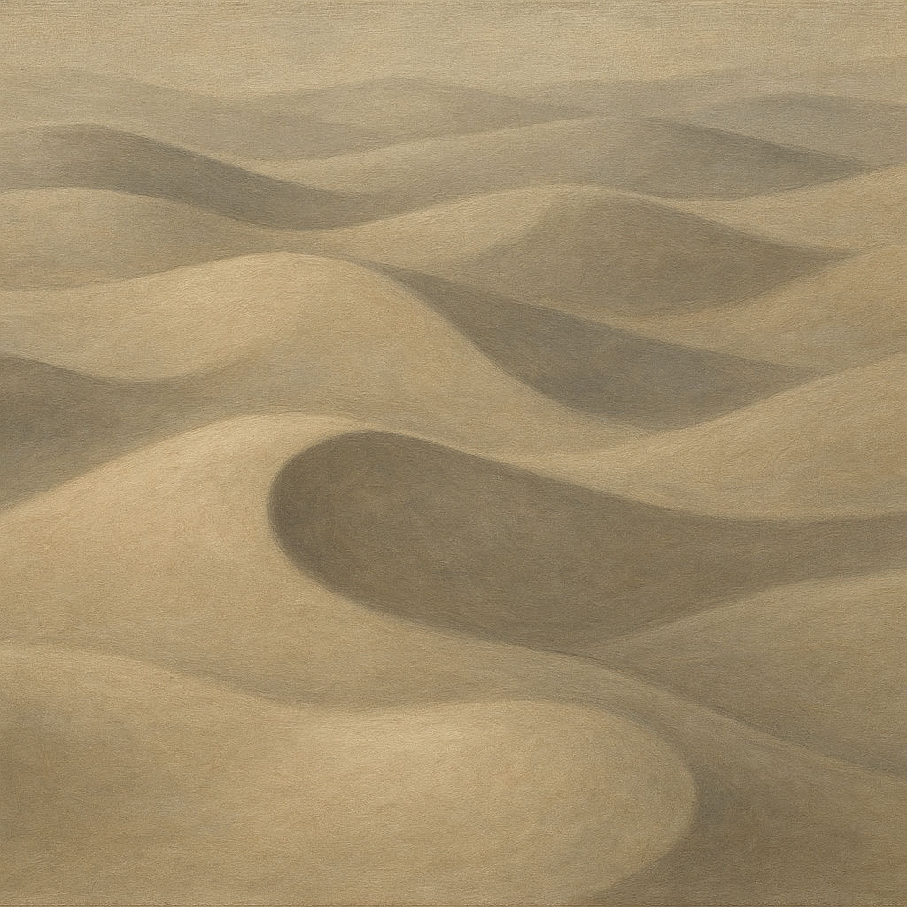 Monochrome Sand Dune Contours & Pale Slate No. 28 Oil Painting 100% Hand Painted Oil on Belgian Linen Canvas, Original Fine Art Wall Decor