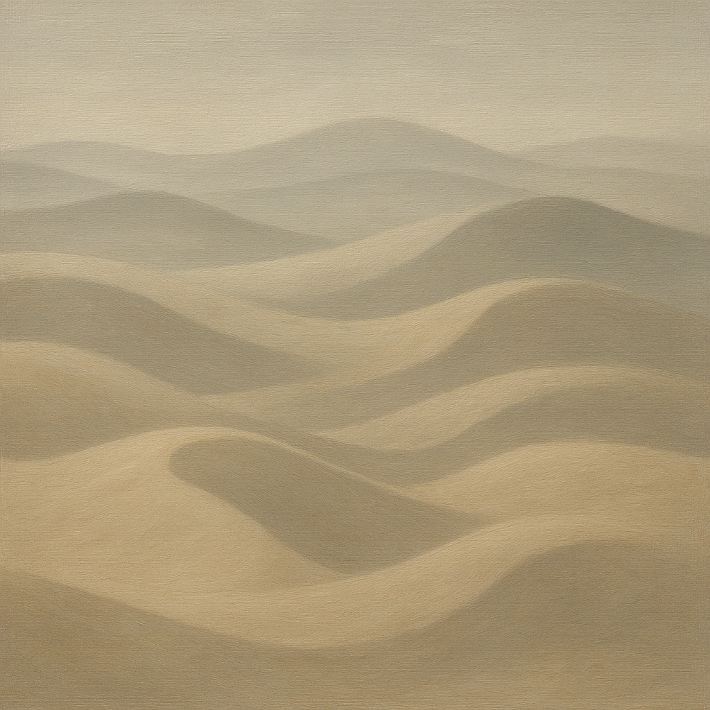 Monochrome Sand Dune Contours & Pale Slate No. 26 Oil Painting 100% Hand Painted Oil on Belgian Linen Canvas, Original Fine Art Wall Decor