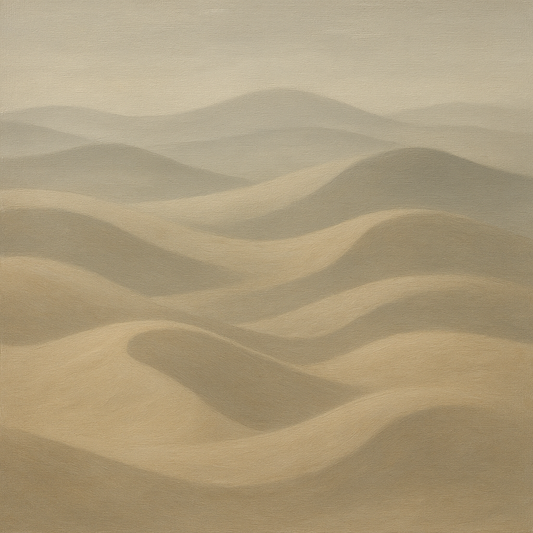 Monochrome Sand Dune Contours & Pale Slate No. 26 Oil Painting 100% Hand Painted Oil on Belgian Linen Canvas, Original Fine Art Wall Decor