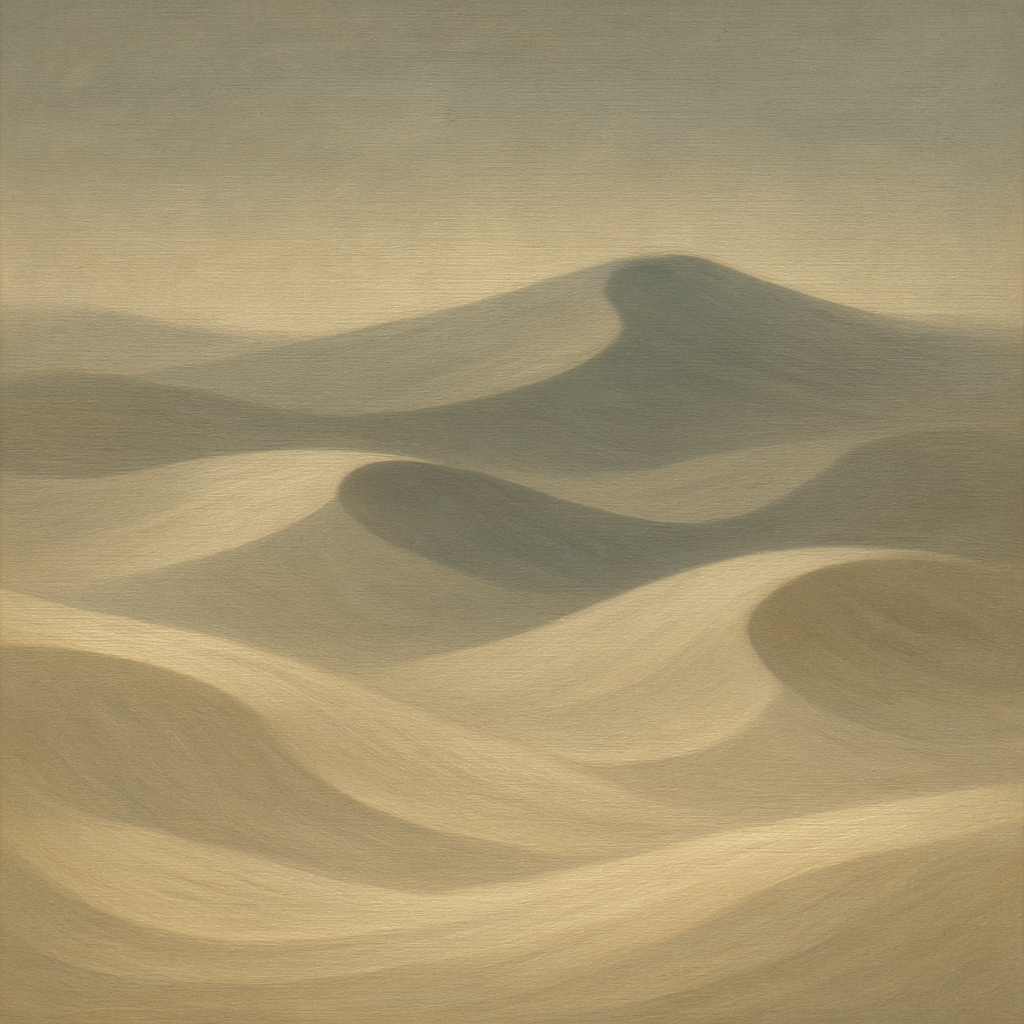 Monochrome Sand Dune Contours & Pale Slate No. 17 Oil Painting 100% Hand Painted Oil on Belgian Linen Canvas, Original Fine Art Wall Decor