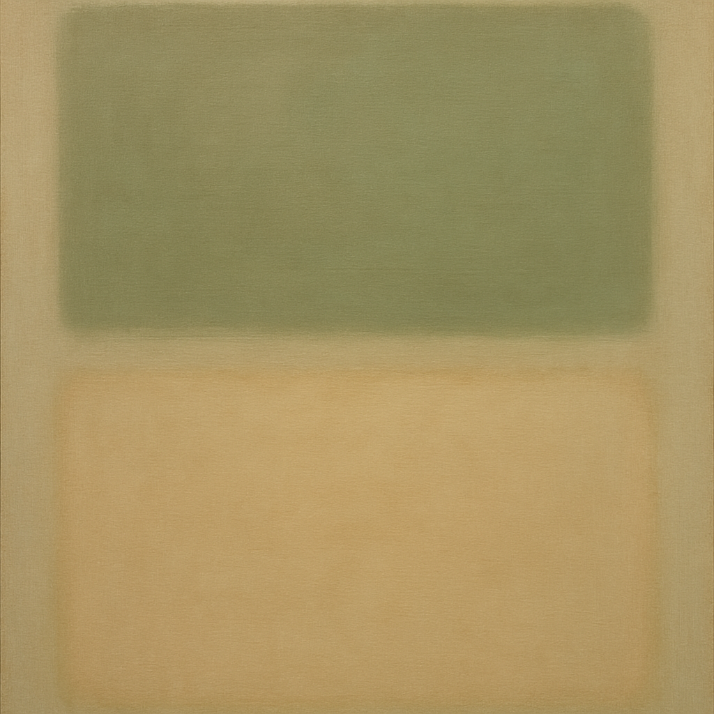 Sage Olive & Pale Sandstone Minimalist Harmony No. 15 Oil Painting 100% Hand Painted Oil on Belgian Linen Canvas, Original Fine Art Wall Decor