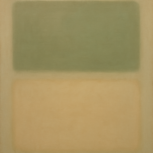 Sage Olive & Pale Sandstone Minimalist Harmony No. 15 Oil Painting 100% Hand Painted Oil on Belgian Linen Canvas, Original Fine Art Wall Decor