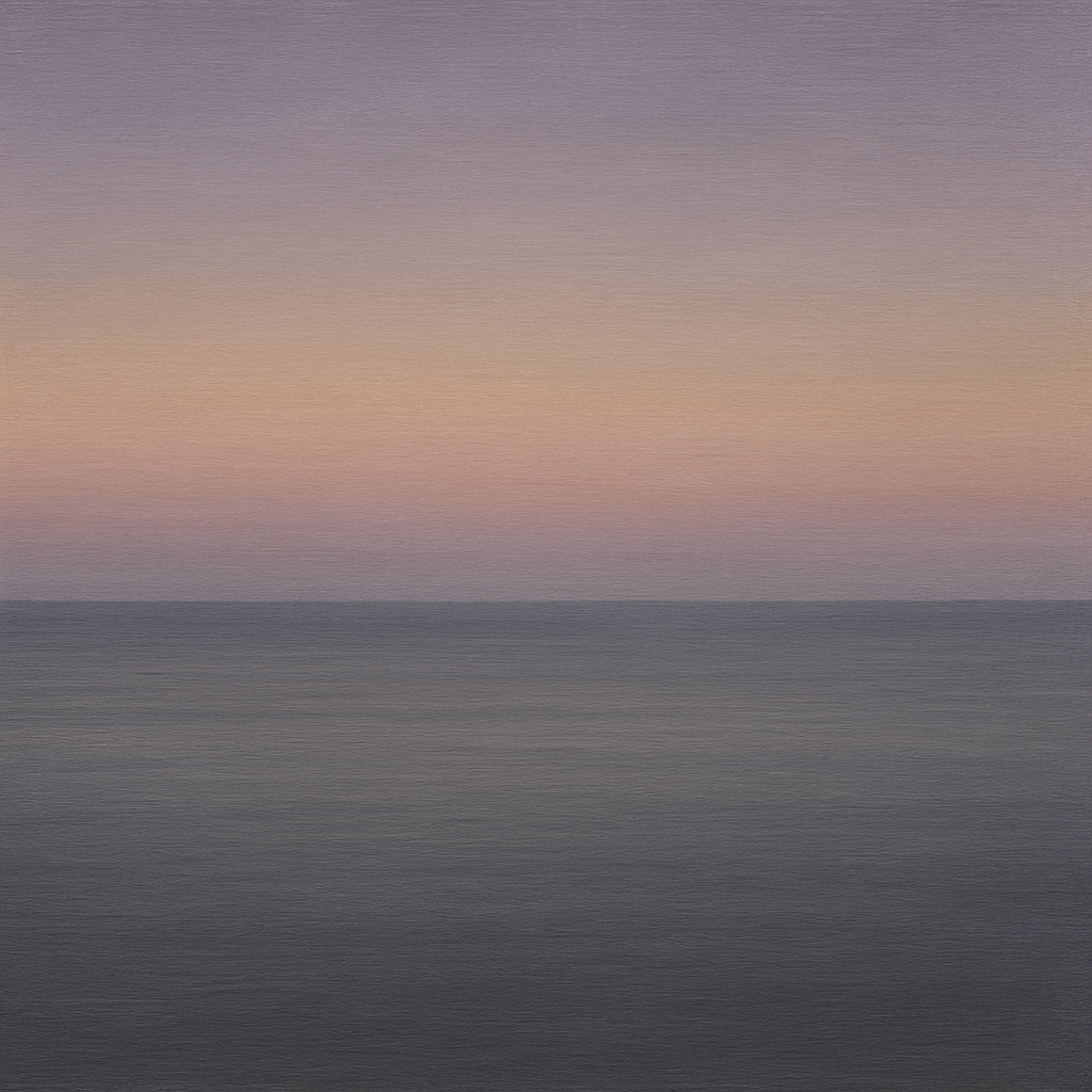 Dusk Horizon in Pale Lavender & Slate No. 3 - Modern Fine Art Oil Painting - View 1