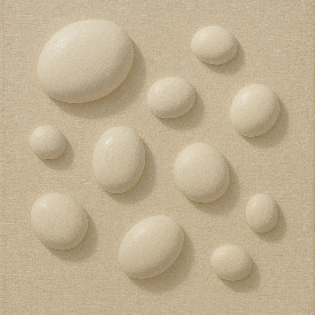 Organic Pebble Relief in White No. 6 - Modern Fine Art Oil Painting - View 1