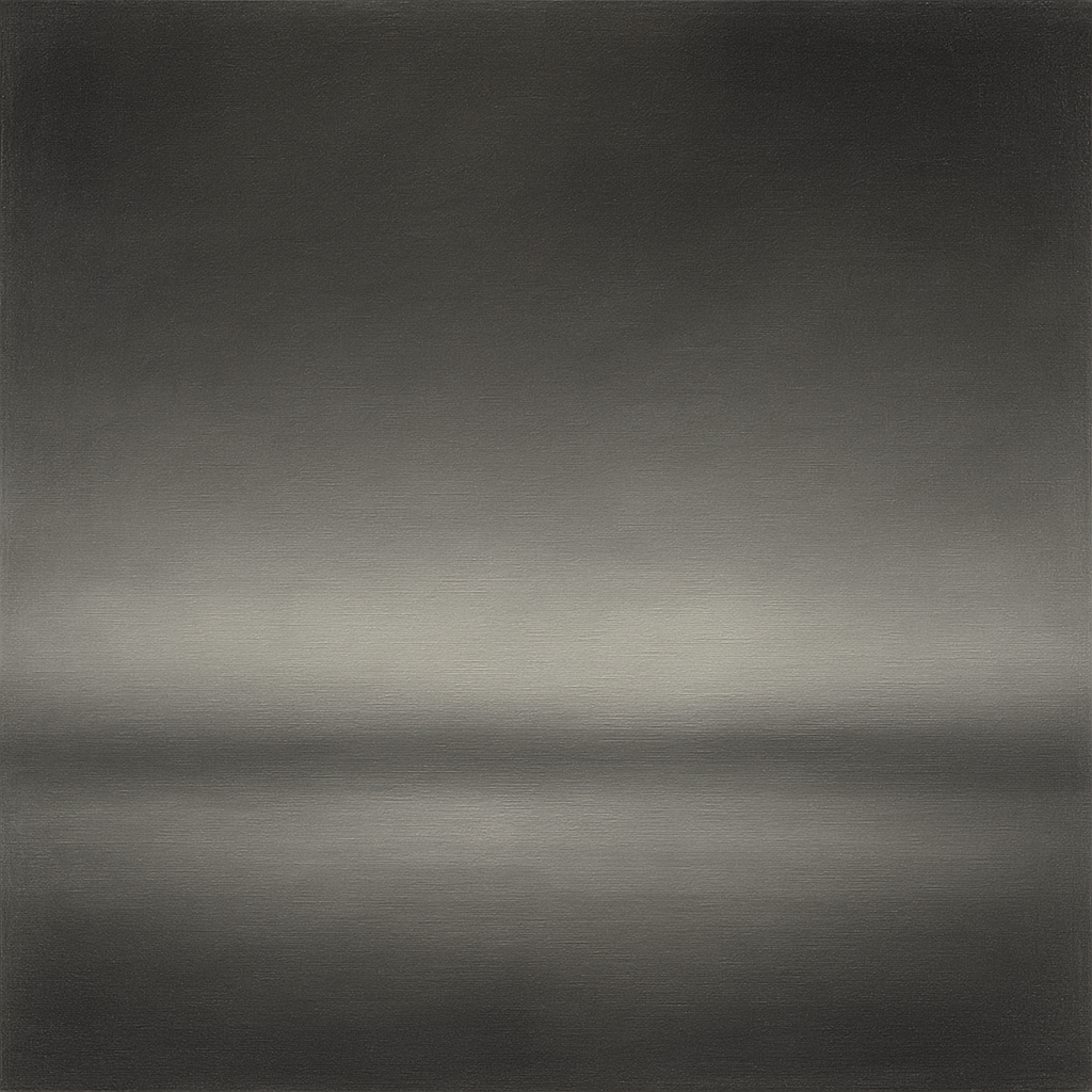 Monochrome Charcoal Drift & Soft Sfumato Horizon No. 15 Oil Painting 100% Hand Painted Oil on Belgian Linen Canvas, Original Fine Art Wall Decor