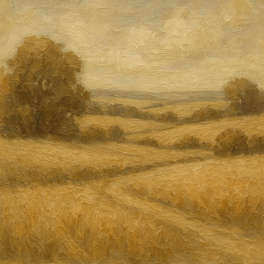 Earthy Linen Plaster Countryside Calm No. 5 Oil Painting - 100% Hand-Painted Master Oil Painting