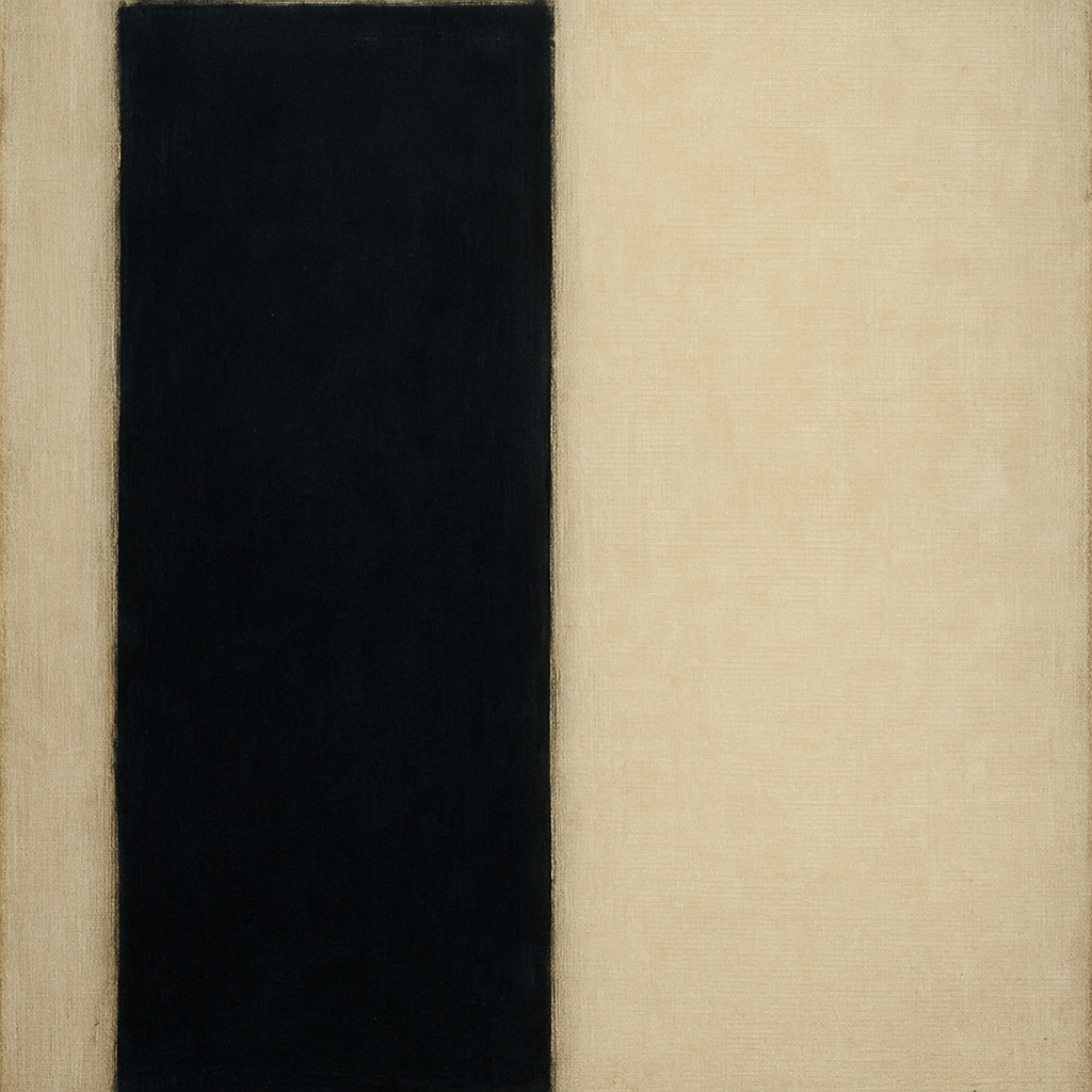 Deep Charcoal & Bone Monolith No. 1 - Modern Fine Art Oil Painting - View 1