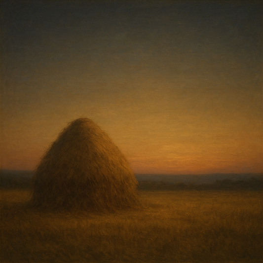 Dusk Horizon over Weathered Haystack No. 2 Oil Painting - View 1