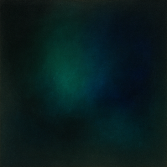 Emerald & Midnight Sapphire Sfumato Immersion No. 9 Oil Painting 100% Hand Painted Oil on Belgian Linen Canvas, Original Fine Art Wall Decor