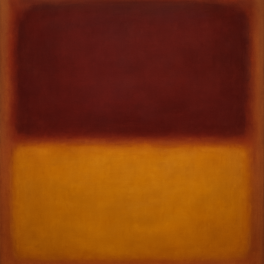 Crimson Burgundy & Saffron Gold Color Vibrations No. 17 Oil Painting - View 1