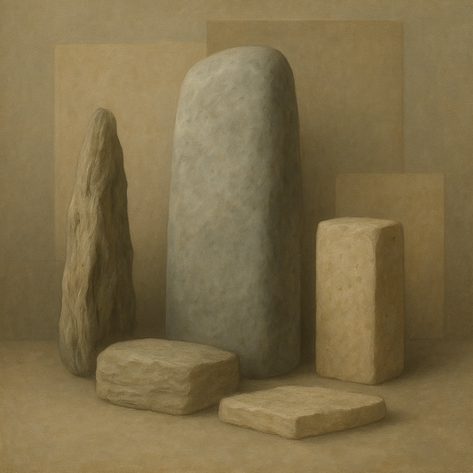 Driftwood Grey & Weathered Stone Monolith No. 14 Oil Painting 100% Hand Painted Oil on Belgian Linen Canvas, Original Fine Art Wall Decor