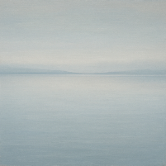 Glass Horizon over Quiet Arctic Waters No. 25 Oil Painting 100% Hand Painted Oil on Belgian Linen Canvas, Original Fine Art Wall Decor