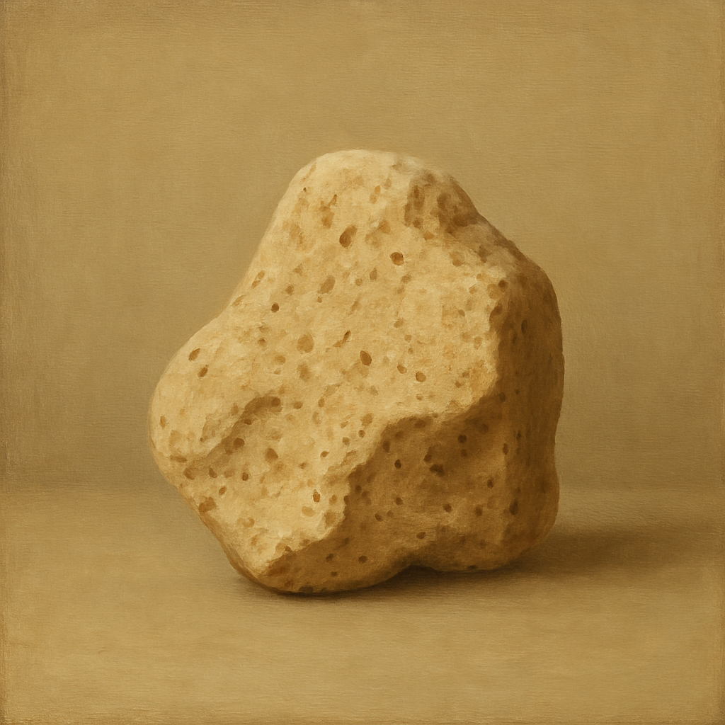 Zen Stone & Warm Grey Void No. 5 - Modern Fine Art Oil Painting - View 1