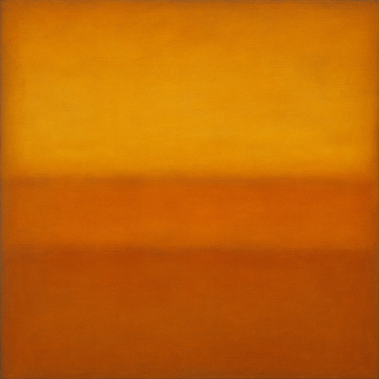 Warm Amber & Raw Sienna Sunset Meditation No. 23 Oil Painting - View 1