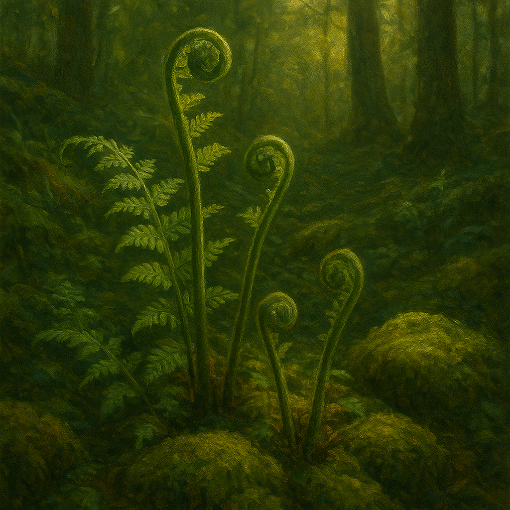 Forest Ferns & Mossy Woodland Herbarium No. 12 Fine Art Oil Painting - View 1