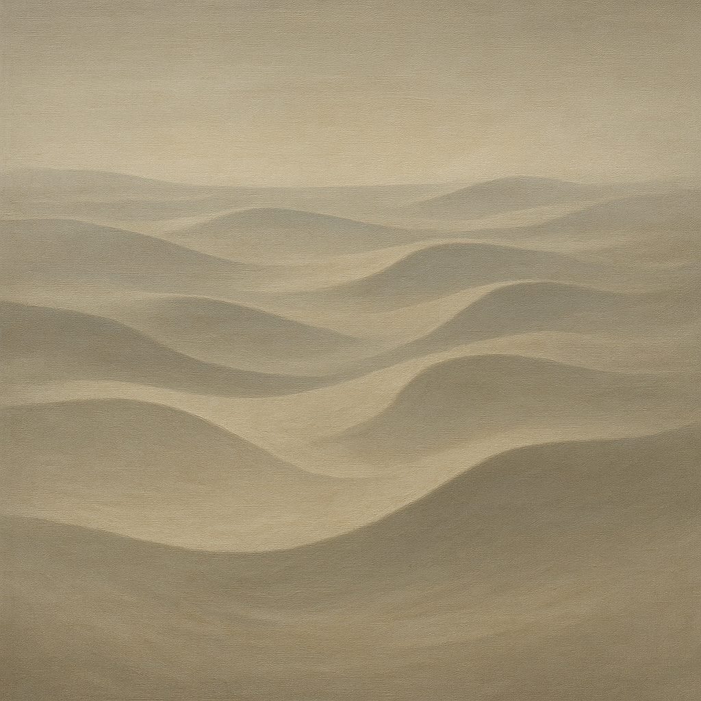 Monochrome Sand Dune Contours & Pale Slate No. 19 Oil Painting 100% Hand Painted Oil on Belgian Linen Canvas, Original Fine Art Wall Decor