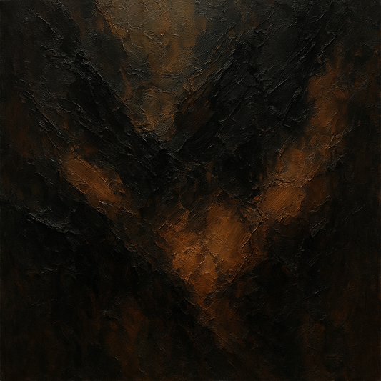 Smoky Topaz & Charred Wood Abstract No. 5 Oil Painting - 100% Hand-Painted Master Oil Painting