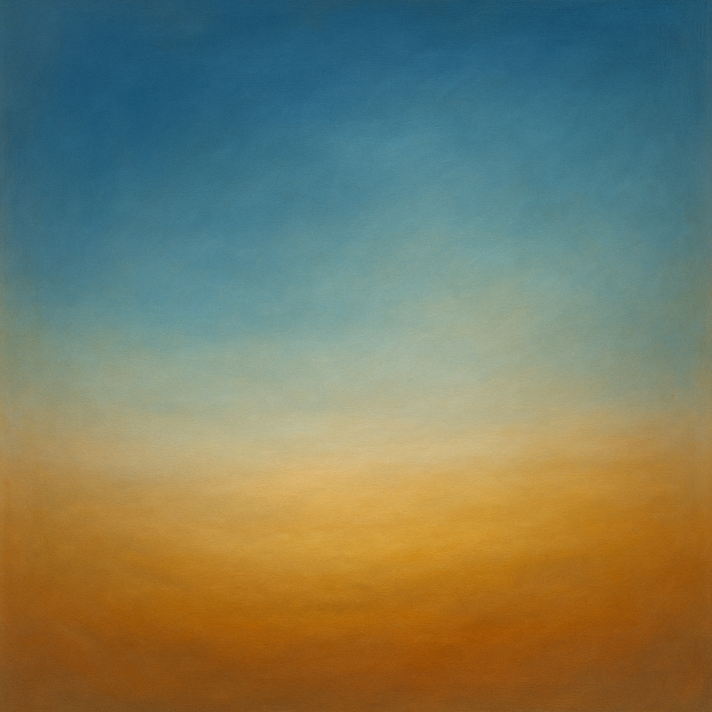 Celestial Azure & Warm Ochre Equilibrium No. 8 Oil Painting - View 1