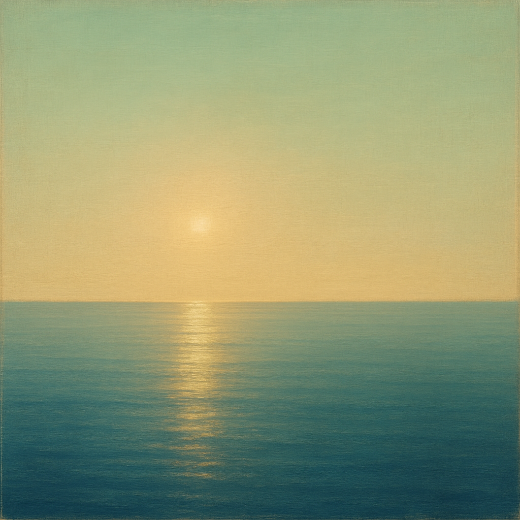 Mediterranean Dawn Horizon No. 6 - Modern Fine Art Oil Painting - View 1
